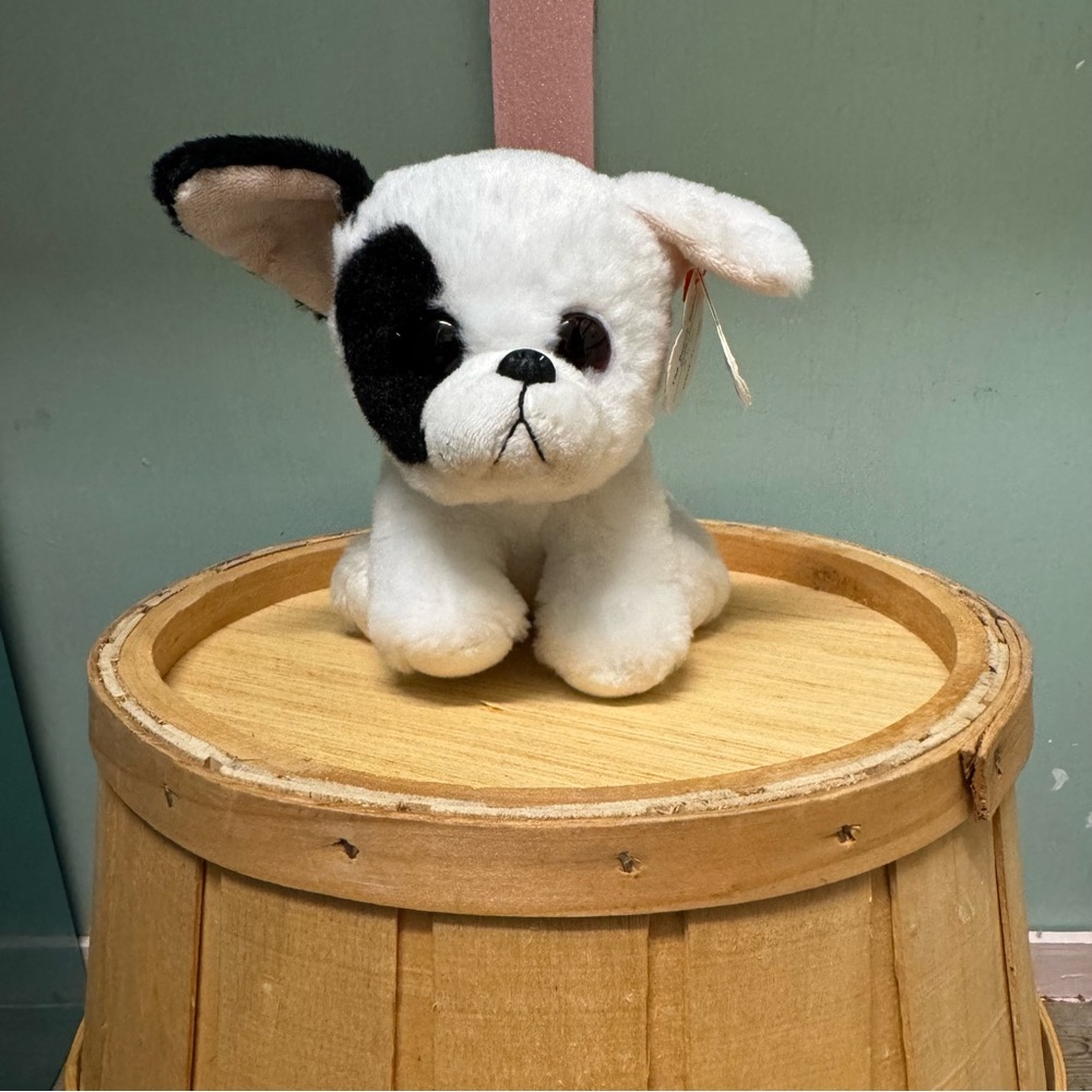 Beanie Babies MARCEL Plush Black & White French Bulldog stuffed animal